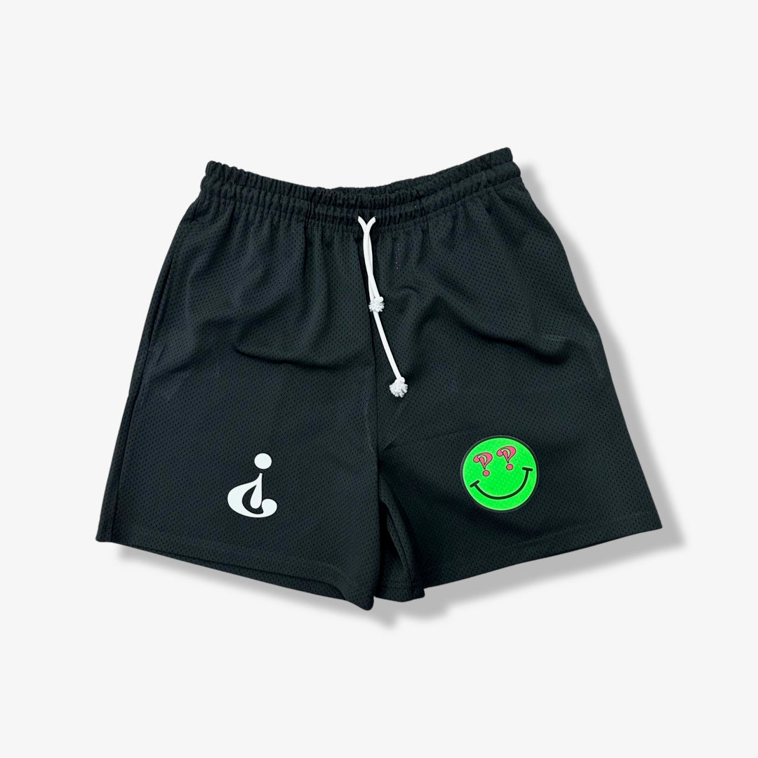 TheQuestions Shorts black Green Smiley