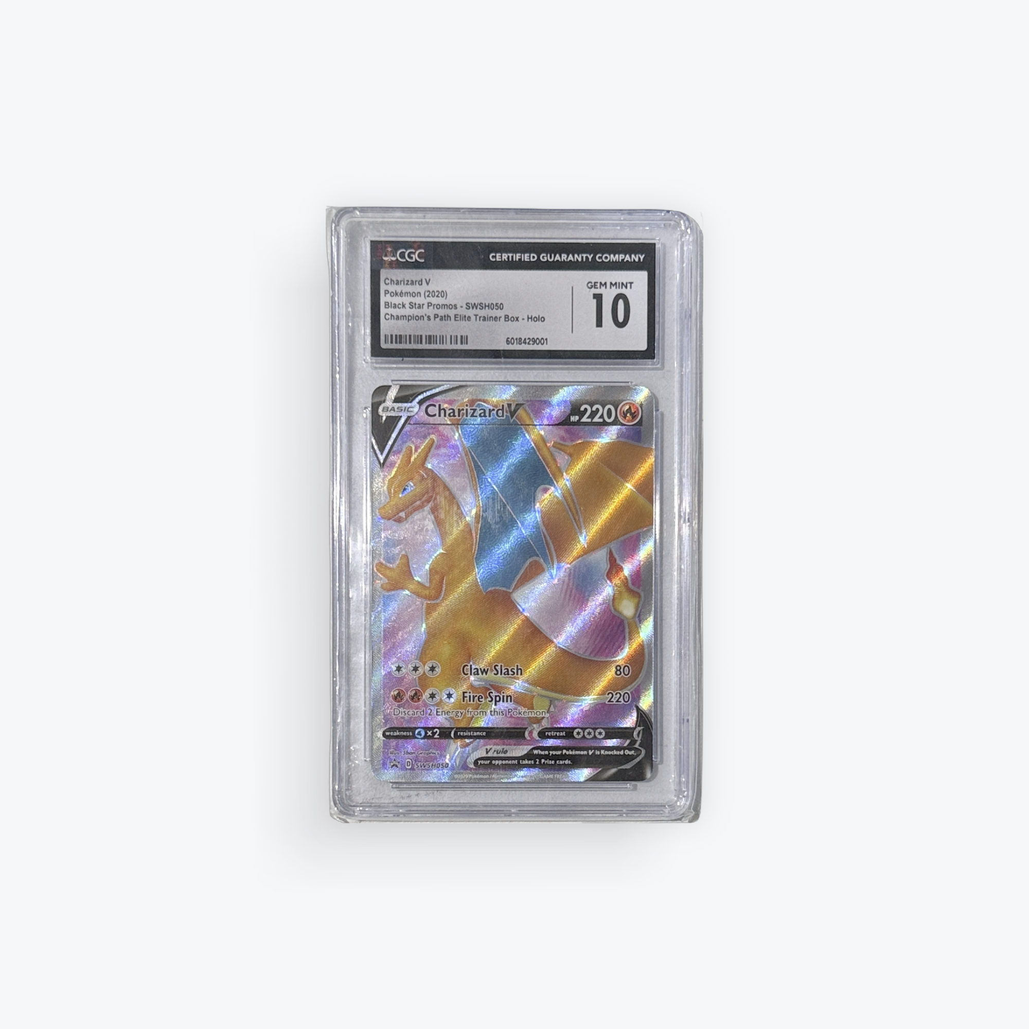2020 Pokemon Swsh Black Star Promo 050 Charizard V Champion's Path Elite Trainer Box PSA 10