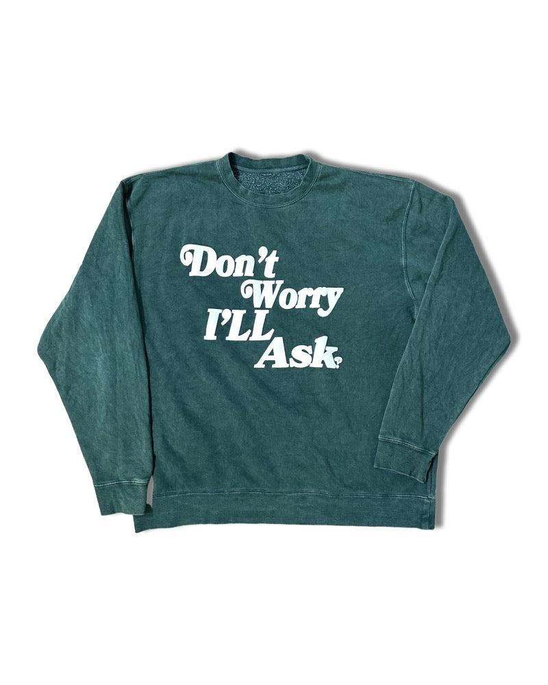 (Logo) Don’t Worry Crew Neck `Vintage Green’